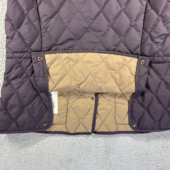 Eddie Bauer Vest Womens Medium Purple Goose Down Quilted Puffer Bubble Snap - Picture 3 of 8
